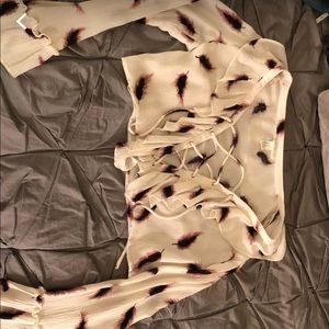 Forever 21 - Feather lace up Crop Top